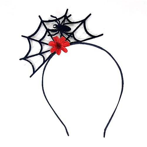 Morain Stirnbänder, lustiges Araneid Stirnband Geburtstag Party Cosplay mit Blume Spinnennetz Kopfbedeckung Haarschmuck Halloween Kostüm Haarband von Morain
