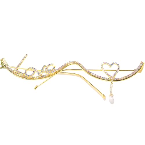 Morain Strass-Brillen-Rahmen, glitzernde Gesichtskette, dekorativer Schmuck, keine Linse, halber Rahmen, Brillen, Partygeschenk, Date, Nacht, gold Morain Strass-Brillen-Rahmen, glitzernde Gesichtskette, dekorativer Schmuck, keine Linse, halber Rahmen, Brillen, Partygeschenk, Date, Nacht, gold von Morain