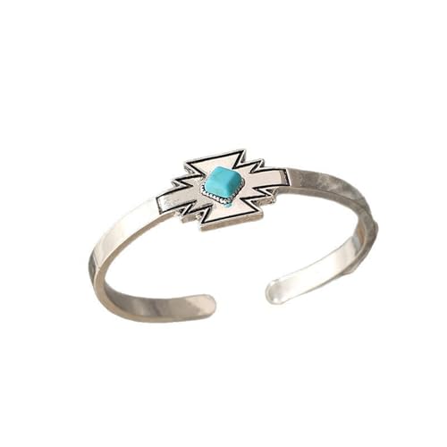 Morain Vintage Styles Open Manschettenknopf Geometrisch Einstellbares Armband Mit Synthetischen Türkisfarben von Morain