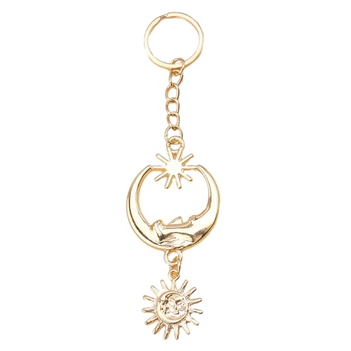 Morain Zarter Sonnen-/Mondtaschen-Charm, vielseitiger Schlüsselhalter, dekoratives Accessoire, trendiger Taschenanhänger, Metall, für den täglichen Gebrauch, gold, 4.68x3.51in Morain Zarter Sonnen-/Mondtaschen-Charm, vielseitiger Schlüsselhalter, dekoratives Accessoire, trendiger Taschenanhänger, Metall, für den täglichen Gebrauch, gold, 4.68x3.51in von Morain