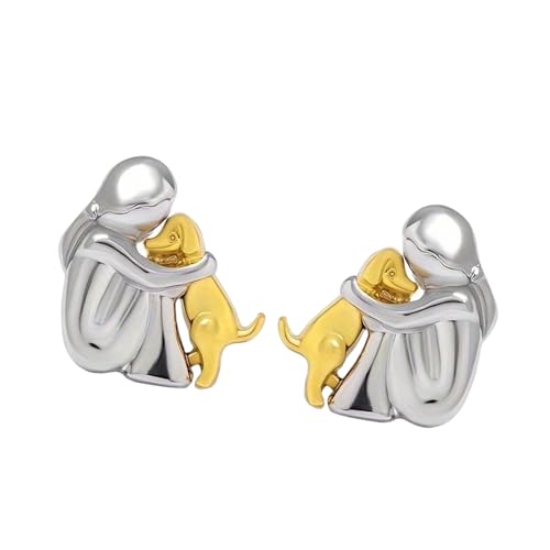 Schönes Mädchen Und Hundeanhänger Halskette/Ohrringe Die Unschuldige Freundschaft Accessoire Handgefertigtes Liebhaber Geschenk Juwely Symbolen Symbolisieren von Morain