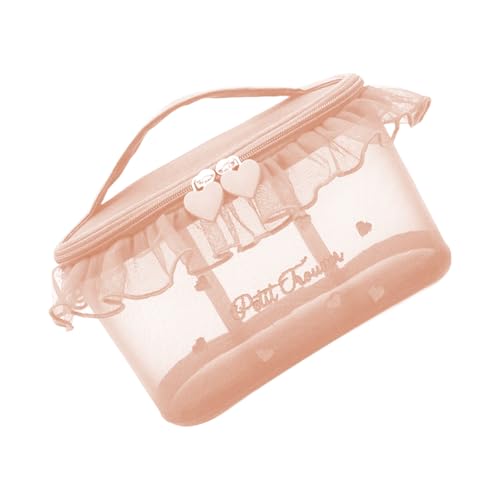 Stilvolle Nylon-Kosmetiktasche mit Herznähten, Multi-Taschen-Design, Kosmetik-Organizer für Schönheit, unverzichtbare Nylon-Make-up-Tasche, a, Mass Beauty von Morain