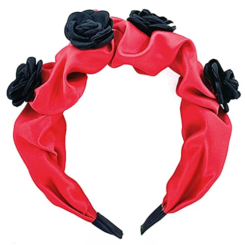 Stirnbänder, Frauen Rose Stirnband 5,8 cm Breite Stirnbänder Blume Hairhoop Party Kopfschmuck Mädchen Süße Hochzeit Haarband Kopfschmuck von Morain