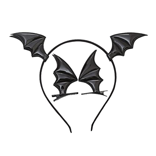 Stirnbänder, Halloween-Haarreifen, Fledermausflügel, Stirnband, Haarspangen-Set, Fledermaus-Haarspange, Choker, Kopfschmuck, Cosplay-Haarschmuck von Morain