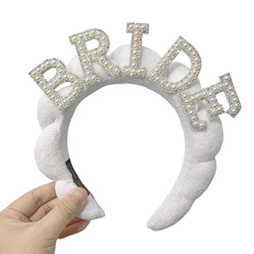 Stirnbänder, Perlen Braut Stirnband Haarreif Bachelorette Party Dekorationen Shinning Perlen Stirnband für Brautdusche von Morain