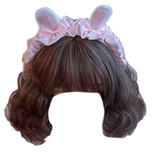 Stirnbänder, Plüsch-Hasenohren-Haarband für Frauen und Mädchen, niedliche Ohr-Kopfbedeckung, Partygeschenk, Cosplay-Kostüm-Zubehör von Morain