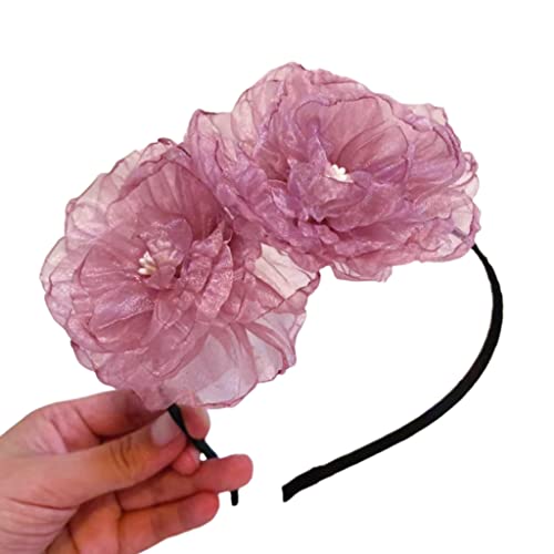 Stirnbänder, Spitze Blume Stirnbänder Mesh Spitze Haarband Vintage Stirnband Elegante Foto Requisiten Tanz Party Bühne Show Geschenk Kopfbedeckung von Morain