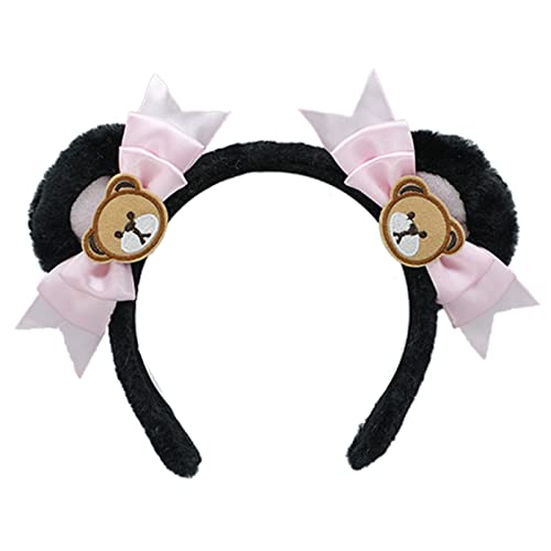 Stirnbänder, Süße Haar-Accessoires Frauen Waschen Gesicht Haarband Zarte Bowknots Bär Ohr Form Stirnbänder Langlebige Cartoon Haar Hoop von Morain