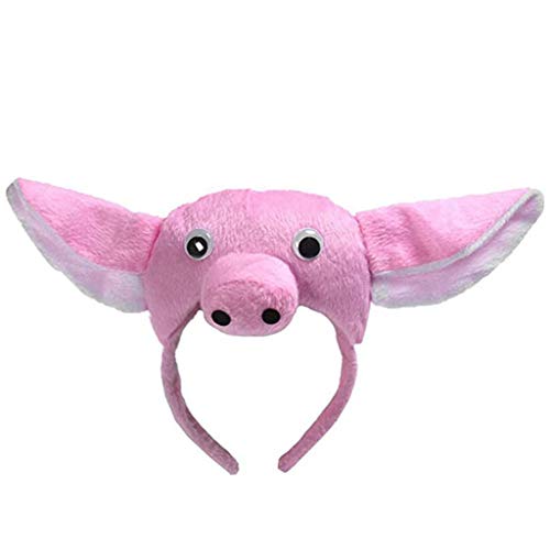 Stirnbänder, Weiche Schweineohr Stirnband Nase Schwanz Halloween Tier Kopfschmuck Dress Up Zubehör Rosa Schweinchen für Kopf Hoop Set Cosplay Pro von Morain