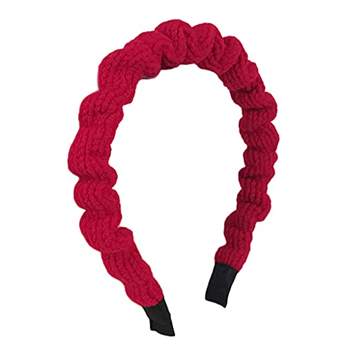 Stirnbänder, gestrickte Haarbänder, einfarbig, plissiert, rutschfest, für Kopfwickel, schmale Seite, Stirnband, modische Haar-Accessoires von Morain