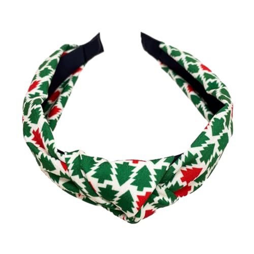 Stirnbänder, modisch, Weihnachtsdruck, Stirnbänder, Knoten, breites Kopfband, Vintage-Stirnband, verstellbares Haarzubehör für Frauen von Morain