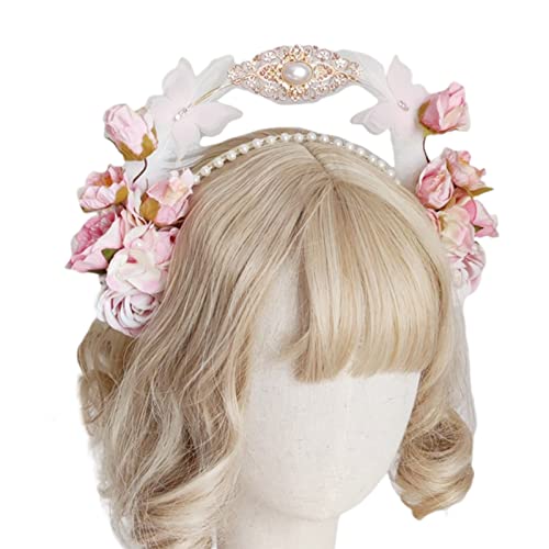Stirnbänder, zartes Blumendekor, Hochzeitskronen, langlebiges Haarband mit doppelter Schicht für Frauen, Hochzeit, Cosplay, Party, Fotoshooting von Morain