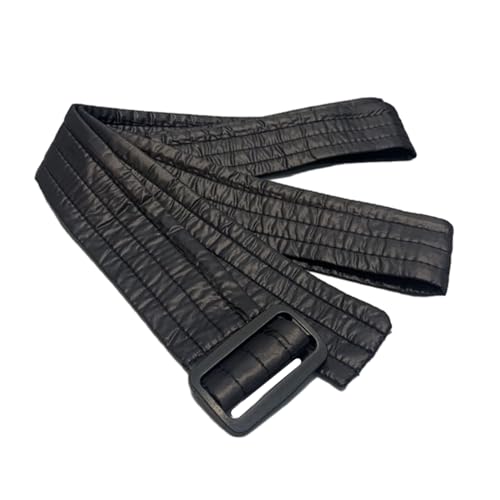 Taillengürtel, Damen Baumwolle Puffer Band Schärpe Gürtel Bund für Daunenmantel Daunenjacke Dünne Taille Tuniken Gürtel Bund, Schwarz schimmernd, Belt length 170 cm Belt width 5 cm von Morain
