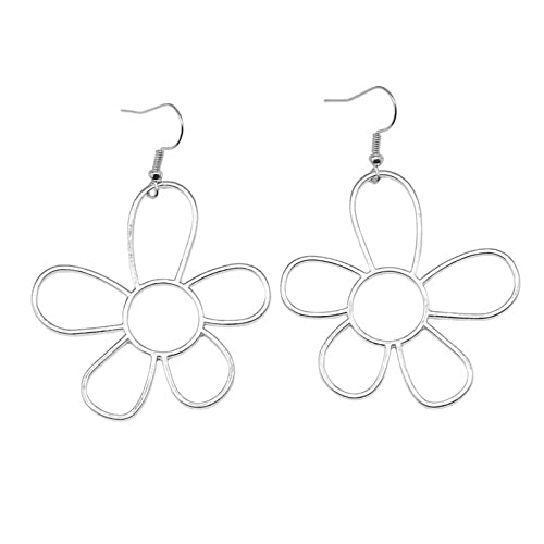 Übertriebene Blumenohrring Hip Hop Unregelmäßige Dangle Ohrring Hohl Blumenstecker Ohrring Urlaub Juwely Geschenk Frauen Mädchen Blumen Baumelnde Ohrringe Für Frauen von Morain
