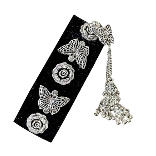 Vintage-Haarschmuck mit zartem Schmetterling und Rosen, Metalllegierung, für Hochzeiten und Partys von Morain