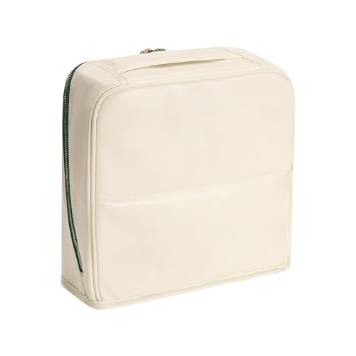 Wasserdichte Leder-Kosmetiktasche, zum Aufhängen, Gepäck, stehend, für Beauty-Werkzeuge, Schreibwaren, Zubehör, Leder-Kosmetik-Organizer mit Verschluss, D, L von Morain