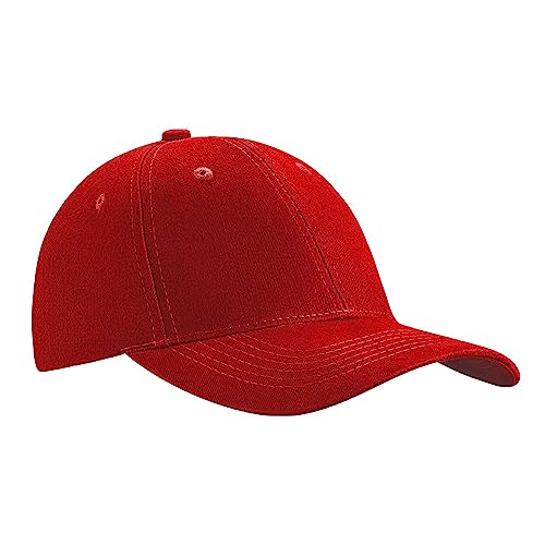 Herren Baseball Cap Kappe Baseball Cap Mütze Hut 100% Baumwolle Schirmkappe 6P (Rot - Schnalle) von Moraj