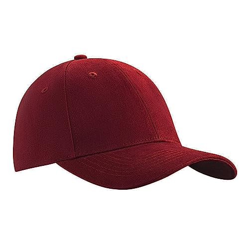 Herren Baseball Cap Kappe Baseball Cap Mütze Hut 100% Baumwolle Schirmkappe 6P (Rotwein - Schnalle) von Moraj