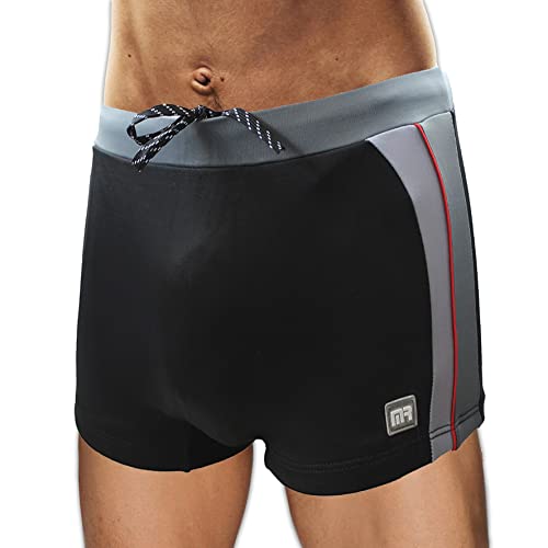 Moraj Badehose Herren Schwimmhose Badeshorts Enganliegende Swimming Shorts Gr.(M-4XL) (as3, Alpha, x_l, Regular, Regular, 850-191 Schwarz) von Moraj