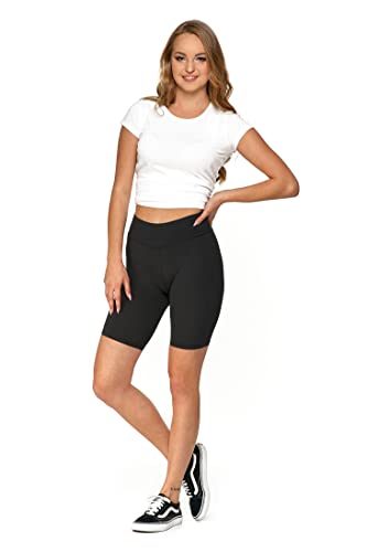 Moraj Damen Leggings 3/4 850-018 Kurzradleggings Radlerhose Sport Jogginghose Stretch Hose (L/XL, Schwarz) von Moraj