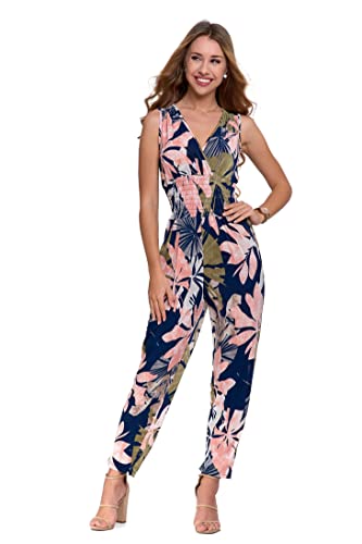 Moraj Damen Overall ärmellos Overall Jumpsuit Freizeit Casual Sommer lang 2400-001 (S, Patt2) von Moraj