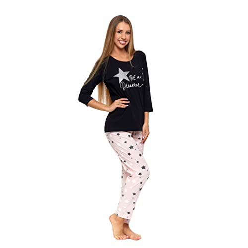 Moraj Damen Schlafanzug Pyjama lang 2-Teiler Baumwolle Nachtanzug Pyjamahose (as3, Alpha, 3X_l, Plus, Regular, 5300-005) von Moraj