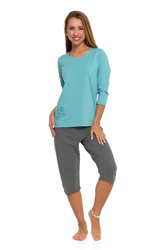 Moraj Damen Zweiteiler Schlafanzug 3/4 Hose Verschiedene Designs T-Shirt Nachtanzug 2-Teiler (DE/NL/SE/PL, Alphanumerisch, M, Regular, Regular, 4200-019) von Moraj