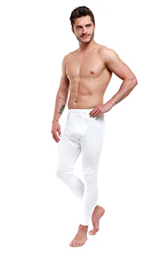 Moraj Herren Lange Unterhose Leggings Thermohose Männer Funktionwäsche 1600-001 (as3, Alpha, m, Regular, Regular, Weiß) von Moraj