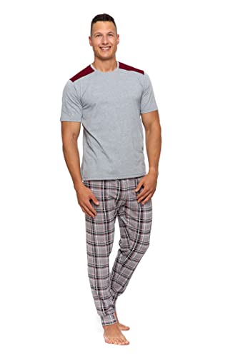 Moraj Herren Pyjama Schlafanzug Baumwolle Kurzarm + Pyjamahose Nachtanzug M-XXL 4500 (as3, Alpha, x_l, Regular, Regular, 5100-001 Gray) von Moraj