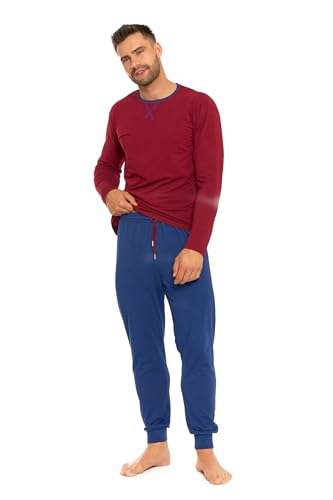 Moraj Herren Schlafanzug Pyjama lang Baumwolle Nachtanzug 2-TLG Winter S-4XL (5400-001, XL) von Moraj