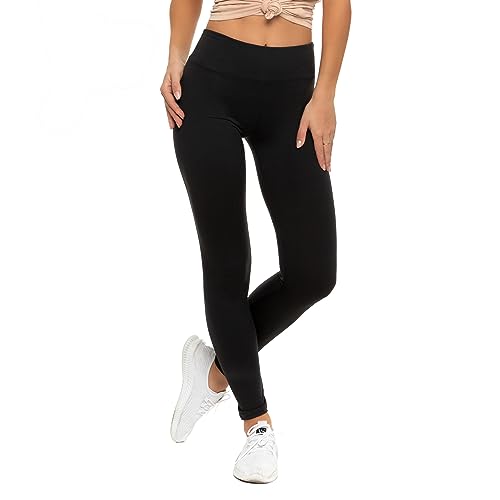 Moraj Leggings 1000-018 Damen Leggins mit Hochstaat ohne Seitennaht Blickdicht mit hoher Taille S-3XL (2XL, Schwarz) von Moraj