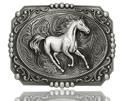 Gürtelschnallen mit 3D Pferd Western Cowboy Styles, Schönes Pferd, Mitte von Moranse