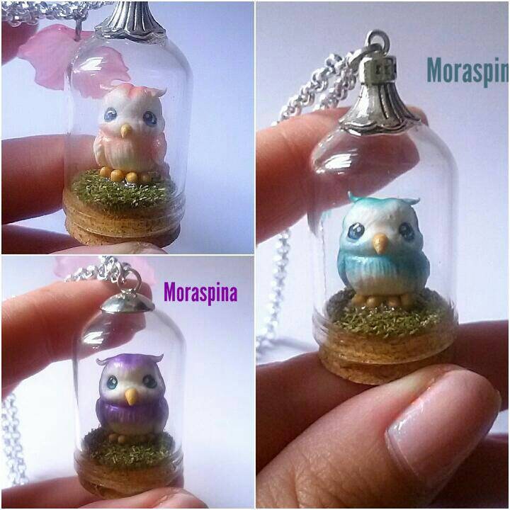 Eule Halskette Auftragsarbeit Baby Polymer Clay Puppe Anhänger Eule Halskette Auftragsarbeit Baby Polymer Clay Puppe Anhänger von MoraspinArt