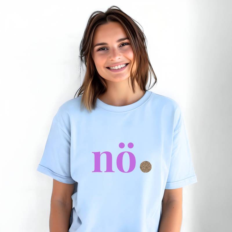 Nö Shirt, Neon Lila Shirt Mit Dem Slogan Nö. Leo Sweatshirt von Morawafamily