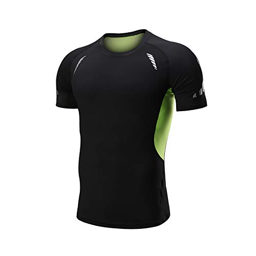 Morbuy Kompressionsshirt Kurzarm Herren, Sommer Fitness Running Compression Shirt Schnell Trocknend Funktionsshirt Elastisch Sport Atmungsaktiv Kurzarmshirt Fitness Jogging (4XL,Fußball) von Morbuy