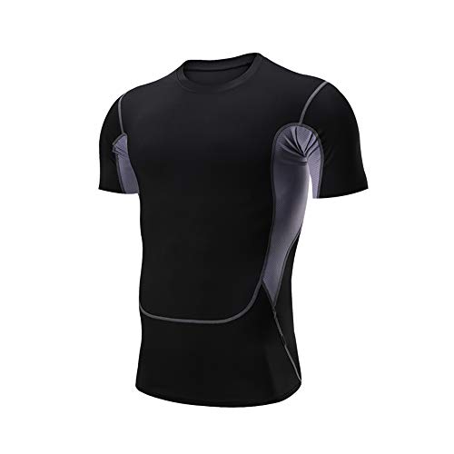 Morbuy Kompressionsshirt Kurzarm Herren, Sommer Fitness Running Compression Shirt Schnell Trocknend Funktionsshirt Elastisch Sport Atmungsaktiv Kurzarmshirt Fitness Jogging (4XL,Klettern) von Morbuy