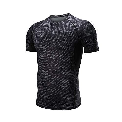 Morbuy Kompressionsshirt Kurzarm Herren, Sommer Fitness Running Compression Shirt Schnell Trocknend Funktionsshirt Elastisch Sport Atmungsaktiv Kurzarmshirt Fitness Jogging (4XL,Schwimmen) von Morbuy