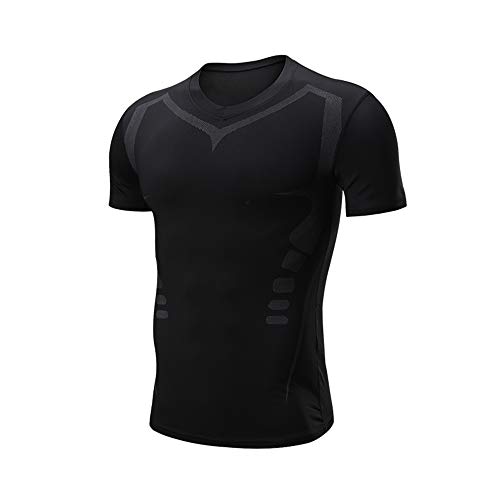 Morbuy Kompressionsshirt Kurzarm Herren, Sommer Fitness Running Compression Shirt Schnell Trocknend Funktionsshirt Elastisch Sport Atmungsaktiv Kurzarmshirt Fitness Jogging (M,Baseball) von Morbuy