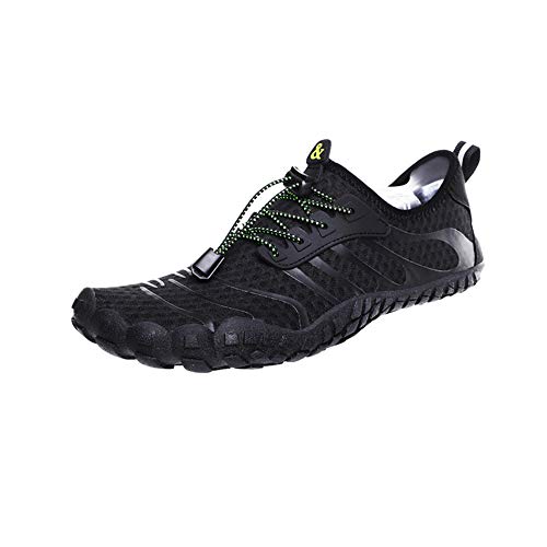 Morbuy Strandschuh Schwimmschuhe, Herren Damen Sommer Atmungsaktiv rutschfest Schnell Barfussschuhe Wasserschuhe Aquaschuhe Badeschuhe Surfschuhe Yoga (39 EU,Schwarz) von Morbuy