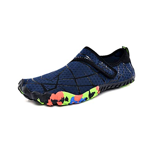 Morbuy Strandschuh Schwimmschuhe, Herren Damen Sommer Atmungsaktiv rutschfest Schnell Barfussschuhe Wasserschuhe Aquaschuhe Badeschuhe Surfschuhe Yoga (41 EU,Blau) von Morbuy