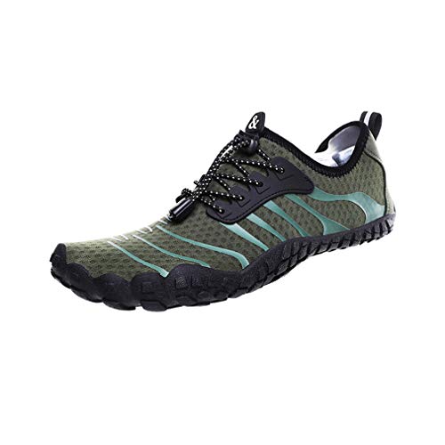 Morbuy Strandschuh Schwimmschuhe, Herren Damen Sommer Atmungsaktiv rutschfest Schnell Barfussschuhe Wasserschuhe Aquaschuhe Badeschuhe Surfschuhe Yoga (41 EU,Armeegrün) von Morbuy