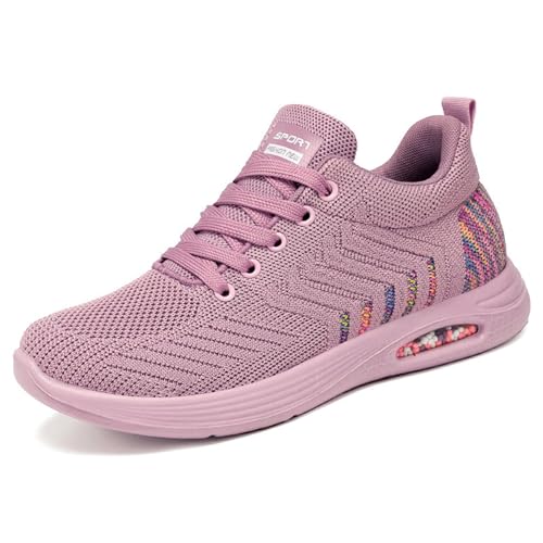 Morbuy 2024 Schnürung Damen Sneakers Laufschuhe Leichtgewichts Atmungsaktiv Frauen Joggingschuhe Weiche Schuhe Fußballschuhe Casual Größe Fashion für Trekking Workout Running von Morbuy
