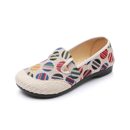 Morbuy 2025 Espadrilles für Damen, Damen Bequem und Atmungsaktiv Slip On Flats Shoes Espandrillos Damen Elegant Casual Shoes No Laces -Stil H39 (Rot,39) von Morbuy