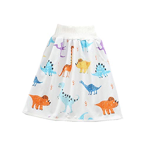 Baby Windelrock Töpfchen Trainingsrock, Morbuy Baumwolle Auslaufsicherer Wasserdichte Atmungsaktiv Hoch Taillierter Wiederverwendbar Trainingshose für Kleinkind Kinder (Dinosaurier,L) von Morbuy