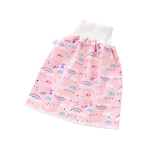 Morbuy Baby Windelrock Töpfchen Trainingsrock, Baumwolle Auslaufsicherer wasserdichte Atmungsaktiv Hoch Taillierter Wiederverwendbar Trainingshose für Kleinkind Kinder (Regenbogenpferd,M) von Morbuy