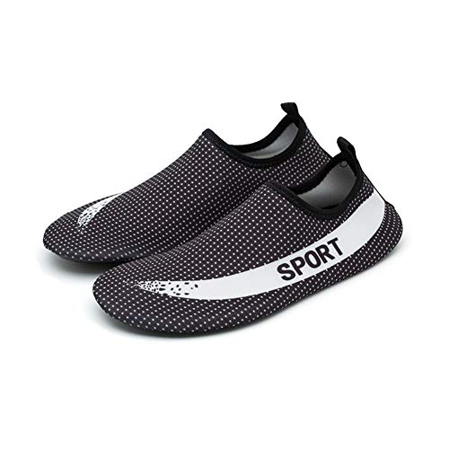 Morbuy Badeschuhe Strand Wasserschuhe, Slip On Strandschuhe Schnell Trocknend rutschfeste Aquaschuhe Surfschuhe Herren Damen Barfuß Schuhe für Yoga Wassersport (43-44 EU,Weiß) von Morbuy