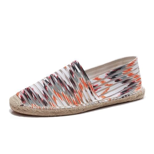 Morbuy Espadrilles für Damen, Espadrilles Flach Slip-On Sommer Elegant Casual Runde Canvas Schuhe Fahren Flache Schuhe Weich Atmungsaktiv Bequem 35-40 (36,Orange) von Morbuy
