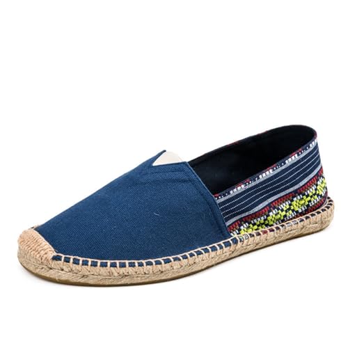 Morbuy Espadrilles für Damen & Herren, Espadrilles Flach Slip-On Sommer Elegant Casual Runde Canvas Schuhe Fahren Flache Schuhe Weich Atmungsaktiv Bequem 35-45 (39,10 Blau) von Morbuy