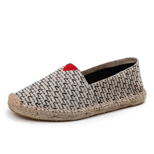 Morbuy Espadrilles für Damen & Herren, Espadrilles Flach Slip-On Sommer Elegant Casual Runde Canvas Schuhe Fahren Flache Schuhe Weich Atmungsaktiv Bequem 35-45 (39,10 Schwarz) von Morbuy