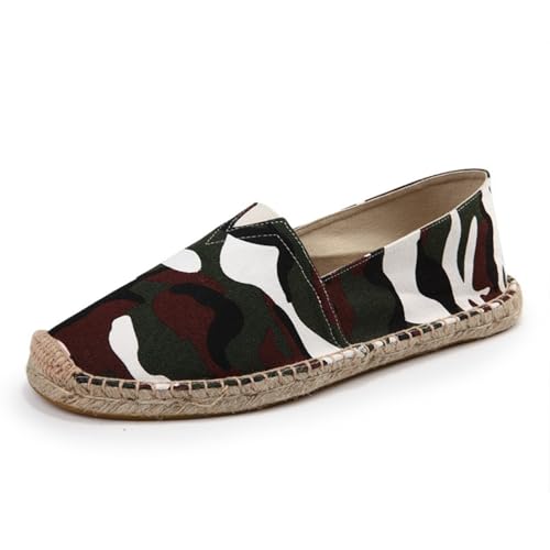 Morbuy Espadrilles für Damen & Herren, Espadrilles Flach Slip-On Sommer Elegant Casual Runde Canvas Schuhe Fahren Flache Schuhe Weich Atmungsaktiv Bequem 35-45 (39,YF10 Camouflage) von Morbuy